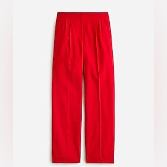 J. Crew Pants - J Crew “Tollegno 1900” Red Classic Fit Straight Leg Pants Size 4 Work Career